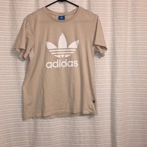 Adidas tan logo Women’s Tee. Small / Medium